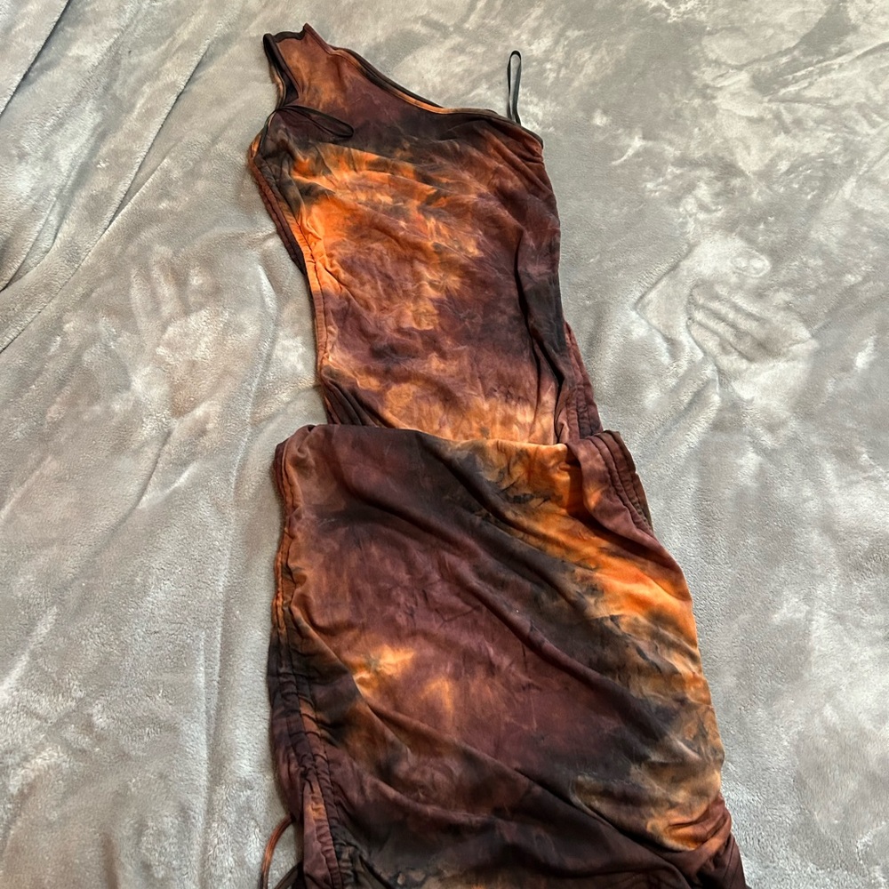 NWOT SHEIN  One-Shoulder bodycon Tie-Dye Dress